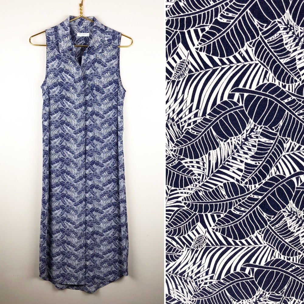 Equipment Silk Dress Banana Leaf Tropical Print